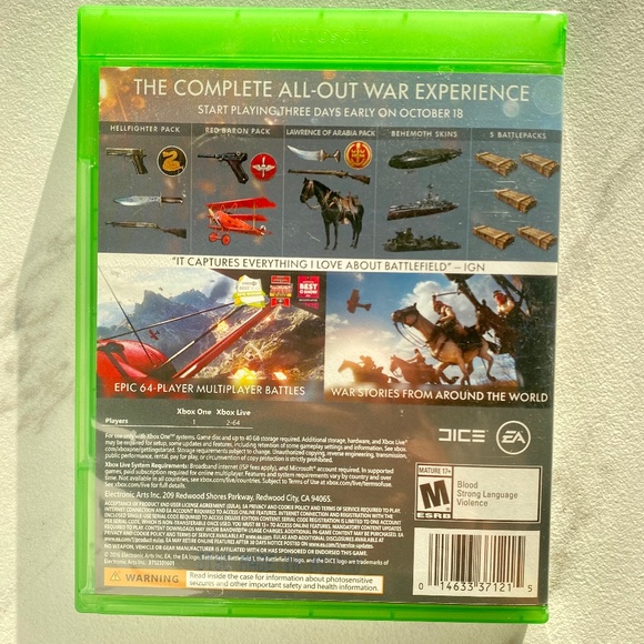 Xbox One Battlefield 1: Early Enlister Delux Edition Video Game - Picture 2 of 3